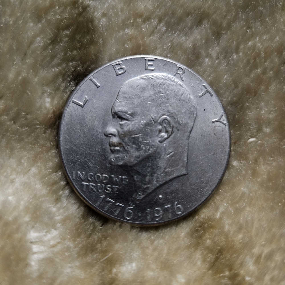 RARE 1776-1976 D Eisenhower Liberty Bell Moon Silver $1 US Bicentennial Coin‎